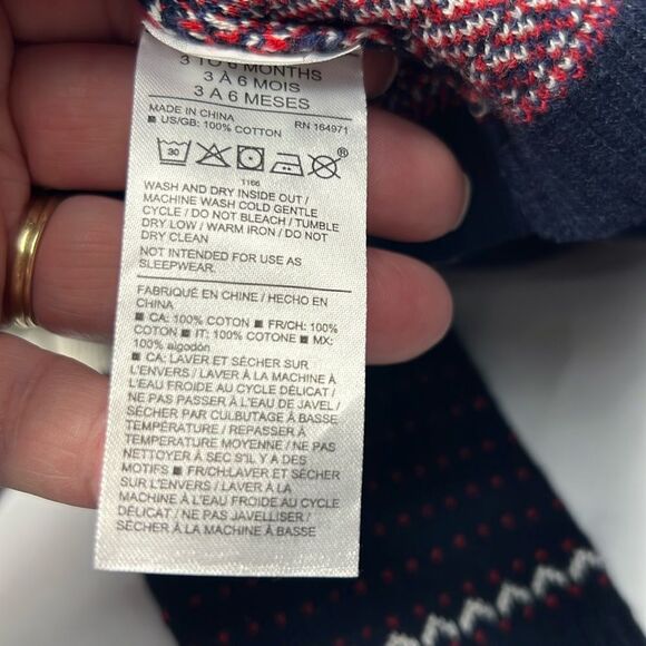 Janie and Jack 101261001 Navy Baby Fair Isle Train Sweater size 3-6 months NWT - Picture 8 of 8